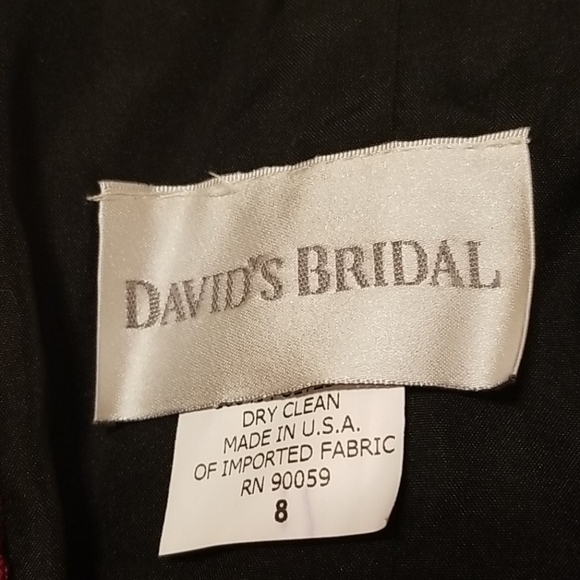 NWT David's Bridal Strapless Berry Cocktail dress size 8 - Picture 8 of 14